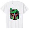 imageNEW Star Wars St Patricks Day Boba Fett Helmet Lucky Clover TShirtWhite