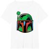 imageNEW Star Wars St Patricks Day Boba Fett Helmet Lucky Clover TShirtWhite