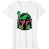 imageNEW Star Wars St Patricks Day Boba Fett Helmet Lucky Clover TShirtWhite