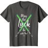imageNEW Star Wars St Patricks Sabers May the Luck be with You TShirtAsphalt Grey