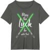 imageNEW Star Wars St Patricks Sabers May the Luck be with You TShirtAsphalt Grey