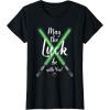imageNEW Star Wars St Patricks Sabers May the Luck be with You TShirtBlack