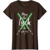imageNEW Star Wars St Patricks Sabers May the Luck be with You TShirtBrown