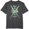 imageNEW Star Wars St Patricks Sabers May the Luck be with You TShirtDark Heather Grey
