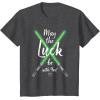 imageNEW Star Wars St Patricks Sabers May the Luck be with You TShirtDark Heather Grey