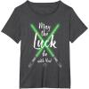 imageNEW Star Wars St Patricks Sabers May the Luck be with You TShirtDark Heather Grey