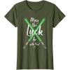 imageNEW Star Wars St Patricks Sabers May the Luck be with You TShirtOlive Green