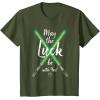 imageNEW Star Wars St Patricks Sabers May the Luck be with You TShirtOlive Green