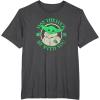 imageStar Wars St Patricks Day Grogu May The Luck Be With You TShirtDark Heather Grey