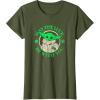 imageStar Wars St Patricks Day Grogu May The Luck Be With You TShirtOlive Green