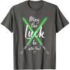 imageNEW Star Wars St Patricks Sabers May the Luck be with You TShirtAsphalt Grey