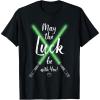 imageNEW Star Wars St Patricks Sabers May the Luck be with You TShirtBlack