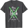 imageNEW Star Wars St Patricks Sabers May the Luck be with You TShirtDark Heather Grey