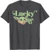 imageStar Wars The Mandalorian St Patricks The Child Lucky One TShirtDark Heather Grey