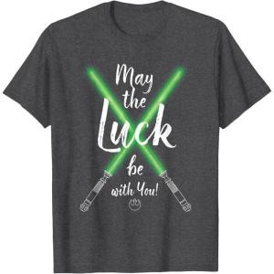 imageNEW Star Wars St Patricks Sabers May the Luck be with You TShirtDark Heather Grey