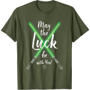 imageNEW Star Wars St Patricks Sabers May the Luck be with You TShirtOlive Green