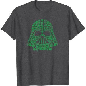 imageStar Wars Darth Vader Green Shamrocks St Patricks Day TShirtDark Heather Grey