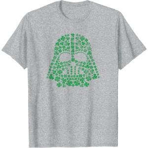 imageStar Wars Darth Vader Green Shamrocks St Patricks Day TShirtHeather Grey