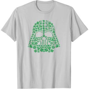 imageStar Wars Darth Vader Green Shamrocks St Patricks Day TShirtSilver Grey