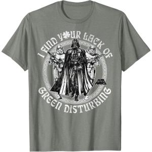 imageStar Wars Darth Vader Lack Green St Patricks Day Disney TShirtOlive Heather