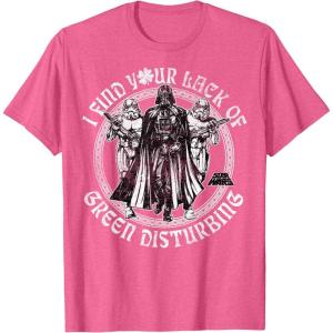 imageStar Wars Darth Vader Lack Green St Patricks Day Disney TShirtPink Heather