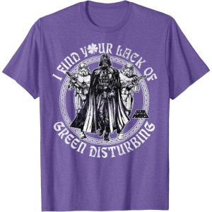 imageStar Wars Darth Vader Lack Green St Patricks Day Disney TShirtPurple Heather