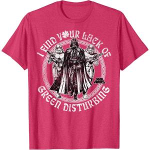 imageStar Wars Darth Vader Lack Green St Patricks Day Disney TShirtRed Heather