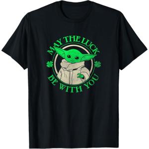 imageStar Wars St Patricks Day Grogu May The Luck Be With You TShirtBlack
