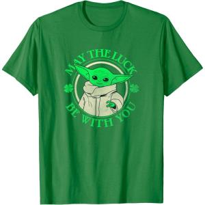 imageStar Wars St Patricks Day Grogu May The Luck Be With You TShirtKelly Green