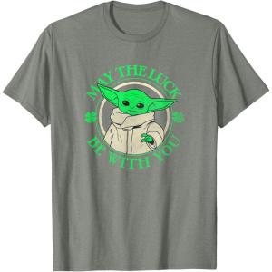 imageStar Wars St Patricks Day Grogu May The Luck Be With You TShirtOlive Heather