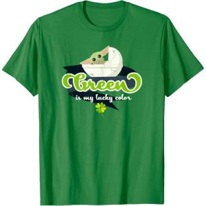 imageStar Wars The Mandalorian St Patricks Day Lucky Grogu TShirtKelly Green