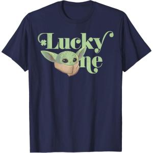 imageStar Wars The Mandalorian St Patricks The Child Lucky One TShirtNavy Blue