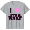 imageStar Wars Classic I HEART Fanatic True Love Graphic TShirt TShirtHeather Grey