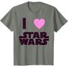 imageStar Wars Classic I HEART Fanatic True Love Graphic TShirt TShirtOlive Heather