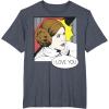 imageStar Wars Couple Valentines Leia I Love You Pop Art Disney TShirtHeather Blue