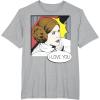 imageStar Wars Couple Valentines Leia I Love You Pop Art Disney TShirtHeather Grey