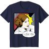 imageStar Wars Couple Valentines Leia I Love You Pop Art Disney TShirtNavy Blue