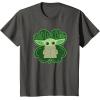 imageStar Wars Grogu Good Luck Charm Clover St Patricks Day TShirtAsphalt Grey