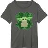 imageStar Wars Grogu Good Luck Charm Clover St Patricks Day TShirtAsphalt Grey