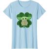 imageStar Wars Grogu Good Luck Charm Clover St Patricks Day TShirtBaby Blue