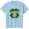 imageStar Wars Grogu Good Luck Charm Clover St Patricks Day TShirtBaby Blue