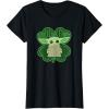 imageStar Wars Grogu Good Luck Charm Clover St Patricks Day TShirtBlack