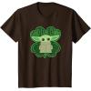 imageStar Wars Grogu Good Luck Charm Clover St Patricks Day TShirtBrown
