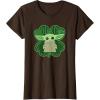 imageStar Wars Grogu Good Luck Charm Clover St Patricks Day TShirtBrown