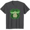 imageStar Wars Grogu Good Luck Charm Clover St Patricks Day TShirtDark Heather Grey