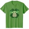 imageStar Wars Grogu Good Luck Charm Clover St Patricks Day TShirtGrass Green