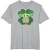 imageStar Wars Grogu Good Luck Charm Clover St Patricks Day TShirtHeather Grey