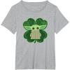 imageStar Wars Grogu Good Luck Charm Clover St Patricks Day TShirtHeather Grey