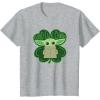 imageStar Wars Grogu Good Luck Charm Clover St Patricks Day TShirtHeather Grey