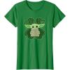 imageStar Wars Grogu Good Luck Charm Clover St Patricks Day TShirtKelly Green